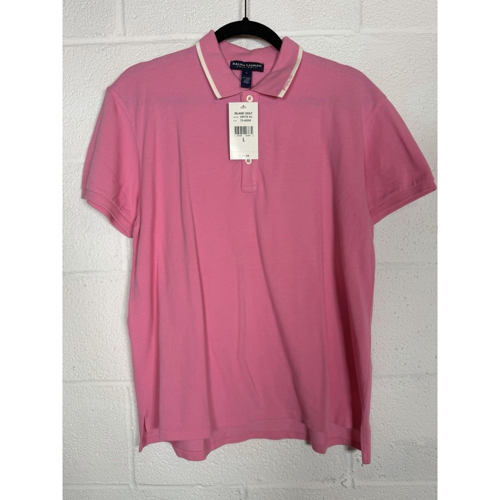 Ralph Lauren Polo Golf Pink Cotton Polo Shirt Women's Large NWT Island Golf